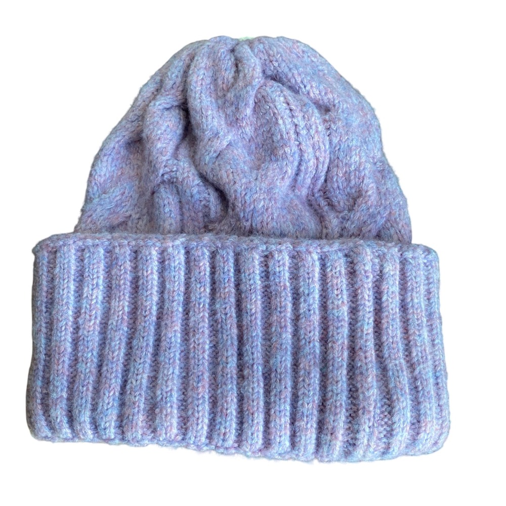 Free People Orchid Crush Cable Knit Beanie Hat Pink Rose Purple NEW - Picture 2 of 4